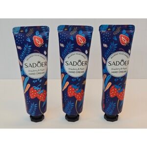 Sadoer Strawberry & Plants Hand Cream 30g Set of 3 Nourishing Moisturizer Bundle